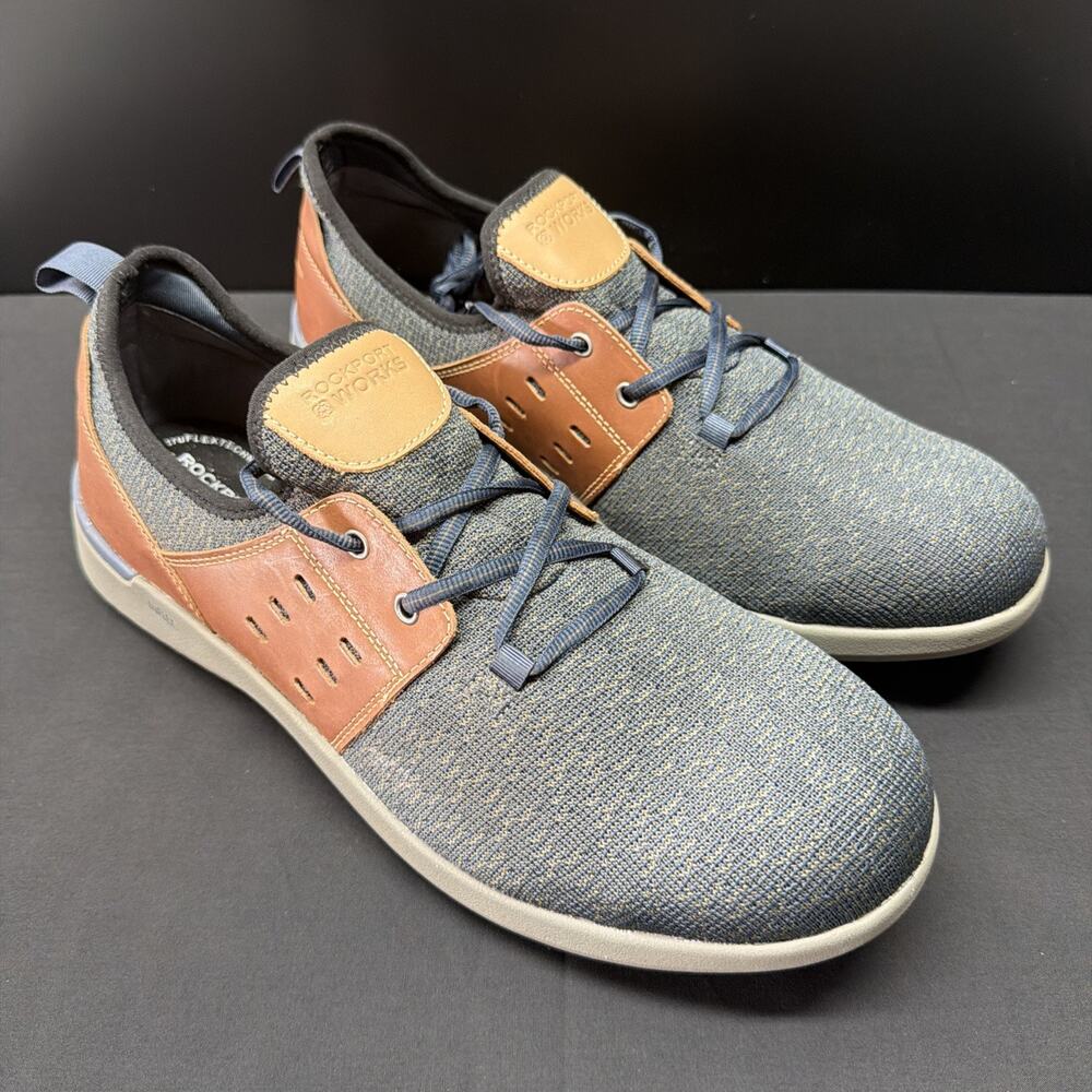 Rockport truFLEX Composite Toe Work Shoes Mens Navy Slip Resistant Size 11.5 W